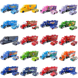 โมเดลรถบรรทุก Disney Pixar Cars 2 3 Lightning McQueen Jackson Storm Mack Uncle Truck 1:55 ของเล่นสําหรับเด็ก