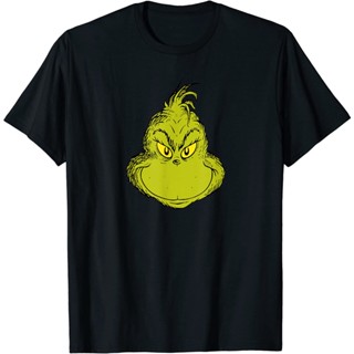 เสื้อผ้าผู้ใหญ่ ลายดร. เสื้อยืดแขนสั้น พิมพ์ลาย Seuss Classic Grinch Face พรีเมี่ยม แฟชั่นสําหรับผู้ชาย และผู้หญิง