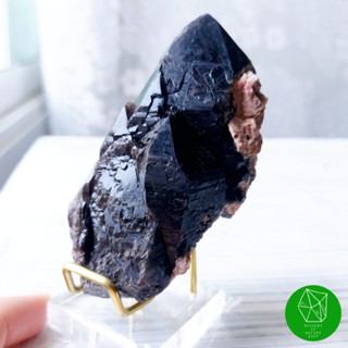 ผลึกควอตซ์​ดำทรงธรรมชาติ Natural Black Quartz Elestial Crystal Point