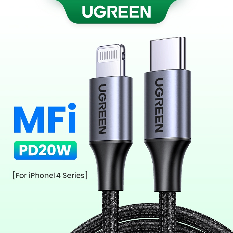 Ugreen 1M 20W PD Fast Charging USB Type C สายเคเบิลข้อมูลสําหรับ iPhone 14/14 Pro/Pro Max X XS XR 8 