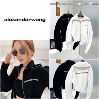 เสื้อแจ็คเก็ตแขนยาว ALEXANDER WANG LOGO KNIT JACKET SS22