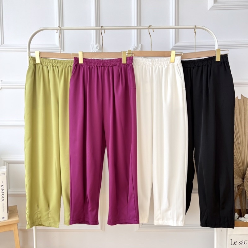 UNGU [WHOLESALE] JR2013 - MAISIE PANTS สีม่วงพิเศษ (4 ชิ้น @ Rp. 77,000)