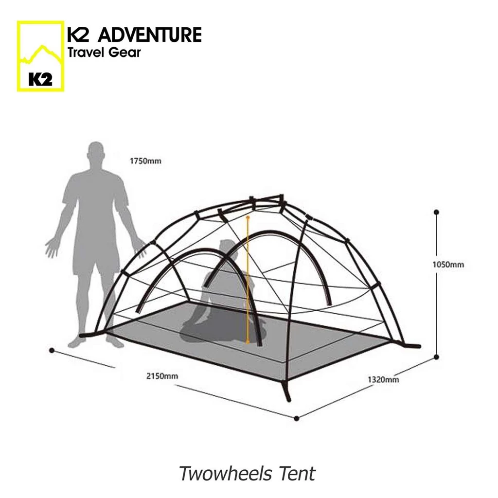 เต็นท์ K2 ADVENTURE รุ่น Twowheels สีเขียว นอน 2 คน เก็บเล็ก น้ำหนักเบา เสาอลูมีเนียม กันฝน กันลม thumbnail 8