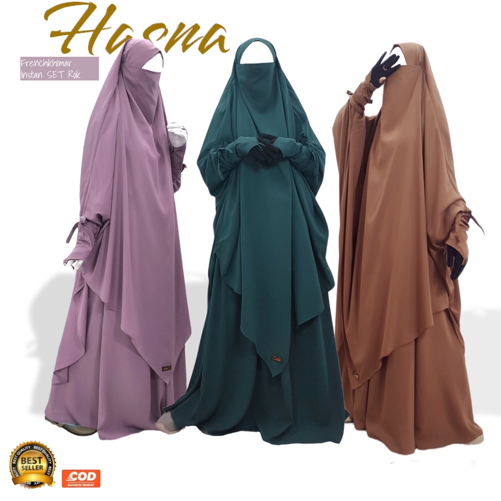 INSTANT French Khimar Set วัสดุพรีเมี่ยม