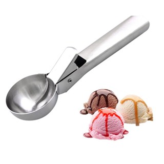 ที่ตักสแตนเลสไอศกรีม Stainless steel ice cream scoop ที่ตักไอติม ที่ตักไอศกรีม มือตัก ที่ตักไอศครีม ที่ตักไอติม