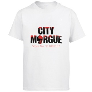 Lyzh เสื้อยืดแขนสั้น พิมพ์ลายกราฟฟิค City Morgue Dogs สีขาว โอเวอร์ไซซ์ สไตล์ฮาราจูกุ สตรีท สําหรับผู้ชาย