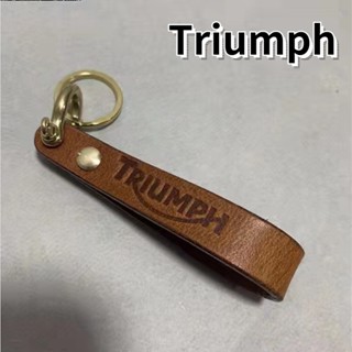 Suitable for Triumph motorcycle leather key pendant TIGER SPORT 850 900GT 765 TRIDENT 660 STREET TRIPLE R SPEED TRIPLE 1200RS STREET SCRAMBLER T120 T100 BOBBER modified handmade leather key chain