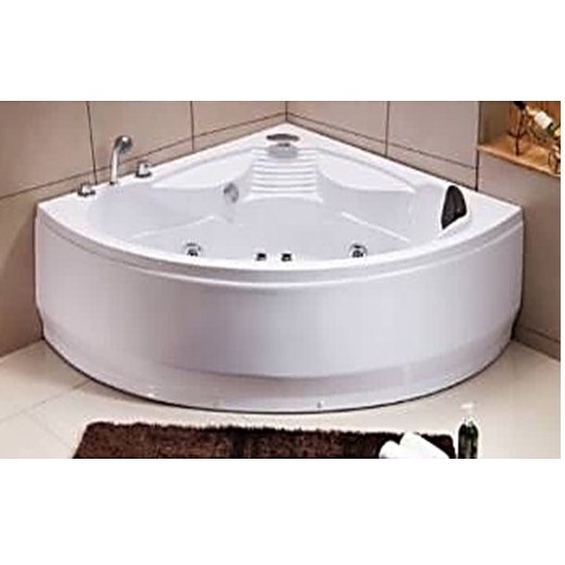 El bano อ่างอาบน้ำระบบโค้งเข้ามุม ระบบน้ำวน 8หัวเจ็ท พร้อมปั้มน้ำ ก๊อกน้ำ สะดือป๊อปอัพ และหมอนรองศีรษะ ขนาด 150X150X60ซม