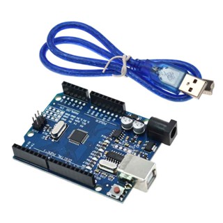 บอร์ดทดลอง UNO R3 ATMEGA328P CH340 ATEGA16U2 สําหรับ Arduino พร้อมสายเคเบิล R3 R4 UNO