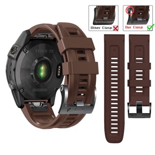 สายนาฬิกาข้อมือซิลิโคน 26 มม. 22 มม. แบบเปลี่ยน สําหรับ Garmin Fenix 7 7X 6 6X Pro 5 5X Plus 3 3HR 2 Approach S70 S60 S62