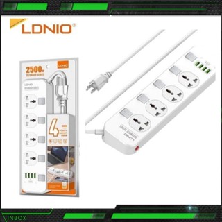 LDNIO รุ่น SC4408 ปลั๊กพ่วง DEFENDER SERIES 4 POWER SOCKET+ 4 USB 2500W ยาว2.M