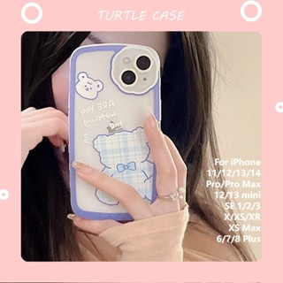 [พร้อมส่ง] เคสโทรศัพท์มือถือ ซิลิโคน ลายการ์ตูนหมี ดอกไม้ สําหรับ iPhone 14 13 12 11 promax XS XR xsmax se2020 6 7 8plus mini