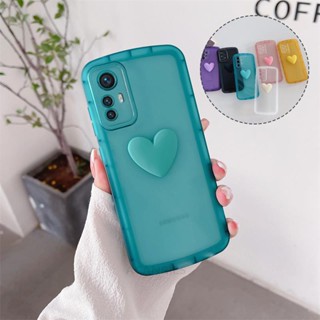 เคสโทรศัพท์มือถือ ซิลิโคนนิ่ม ใส กันกระแทก ลายหัวใจ 3d สําหรับ Xiaomi Mi 12t Pro 12 T Xiomi Mi12 12s Ultra Mi12t 12tpro 12x