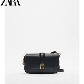 Zara กระเป๋าสะพายไหล่ ทรงสี่เหลี่ยม ขนาดเล็ก สีพื้น สไตล์คลาสสิก สําหรับผู้หญิง