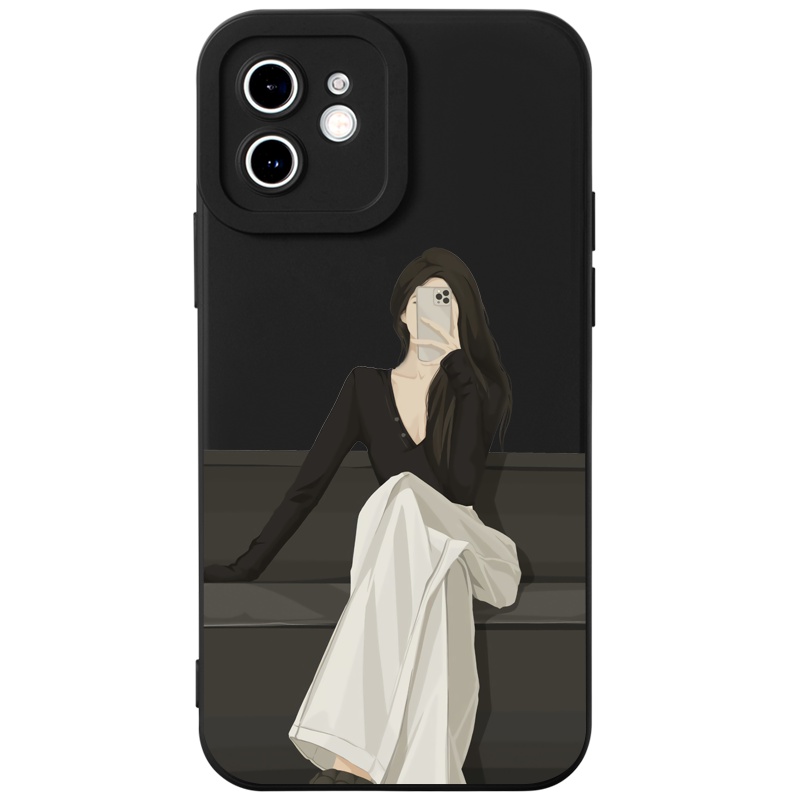 JURSUE เคสคู่ เคสไอโฟน คู่รัก กันกระแทกซิลิโคนนุ่มน่ารักตลก เคสโทรศัพท์ สีดำ Compatible for iPhone 16 15 14 13 12 11 Pro Max SE 2020 X XR XS 8 7 Plus พลัส Y2805 - รูปที่ 5