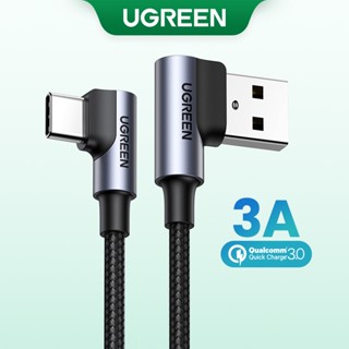 Ugreen สายชาร์จ USB C 90 องศา Type C QC ชาร์จเร็ว 2.0 3.0 สําหรับ compatible compatible for IPad Pro Samsung Galaxy LG Nintendo