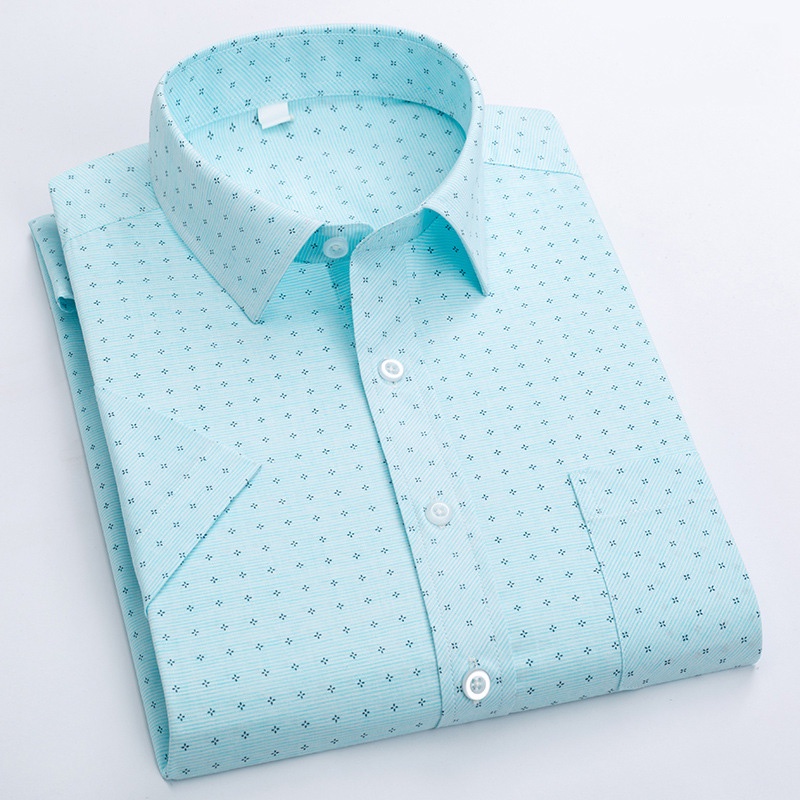 เสื้อเชิ้ตแขนสั้นลําลองผ้าลินินสลิมฟิตสํานักงานผู้ชาย