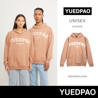 Yuedpao ยอดขาย No.1 รับประกันไม่ย้วย 2 ปี Hoodie เสื้อยืดเปล่า เสื้อยืดสีพื้น เสื้อ Hoodie Vintage Brownsugar