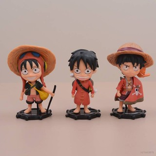 Ssw โมเดลฟิกเกอร์ One Piece Luffy 3 ชิ้น สําหรับตกแต่งบ้าน เก็บสะสม