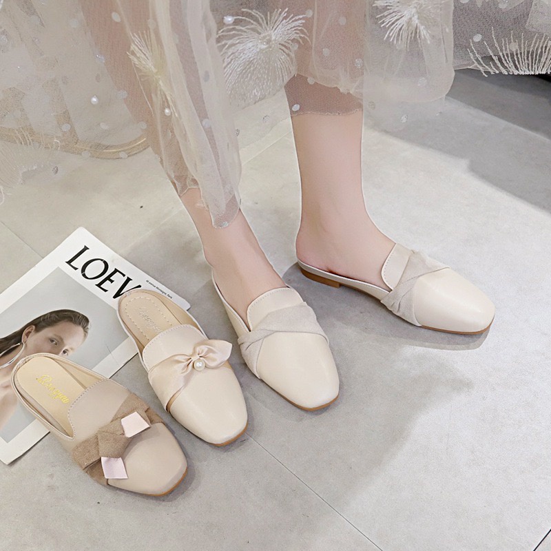 JH SHOP รองเท้าโลฟเฟอร์แบบสวม รองเท้าแฟชั่นแบบสวม