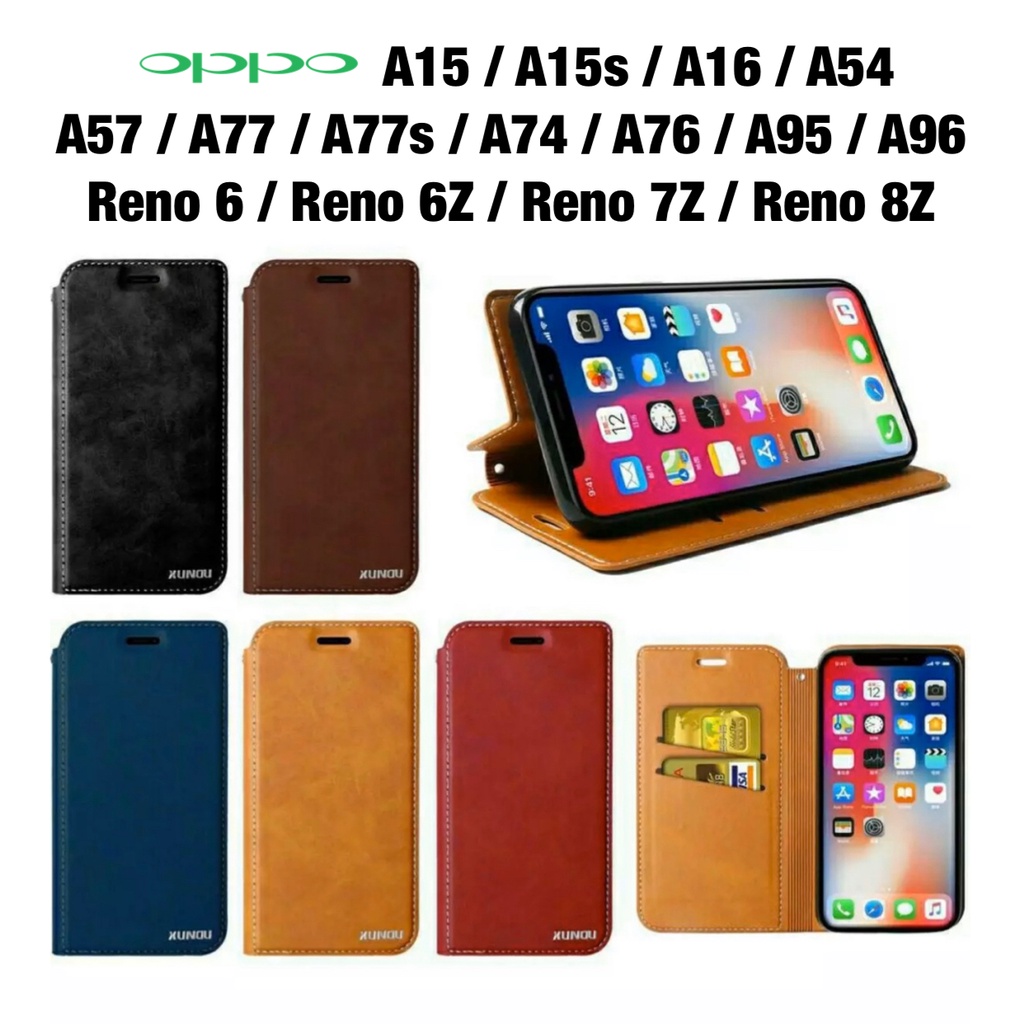 เคสฝาพับ OPPO A15 A15s A16 A54 A57 A74 A76 A77 A77s A95 A96 Reno6z Reno 6Z 7Z 8Z Reno7z Reno8Z Case 