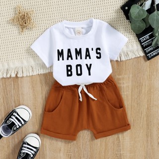 【พร้อมส่ง】ชุดเสื้อคอกลม กางเกงขาสั้น แต่งกระเป๋า สีพื้น แฟชั่นฤดูร้อน สําหรับเด็กผู้ชาย 3 เดือน -3 ปี【พร้อมส่ง】