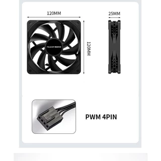 พัดลมเคส PWM 4PIN FAN CASE 12 CM. TEUCER B12025