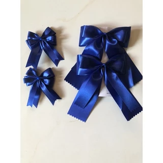 (บฉ001)โบว์นักเรียน 2 ชั้น กิ๊บติดโบว์ โบว์ปักผม (2 ชิ้น)