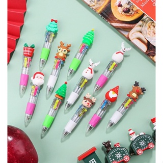 (แพ็ค50อัน) ปากกา ปากกา4สี ปากกาลูกลื่น ปากกาลูกลื่น4สีด้ามสั้น 0.5mm มี4สีในด้ามเดียว น้ำเงิน ดำ แดง เขียว (คละลาย)