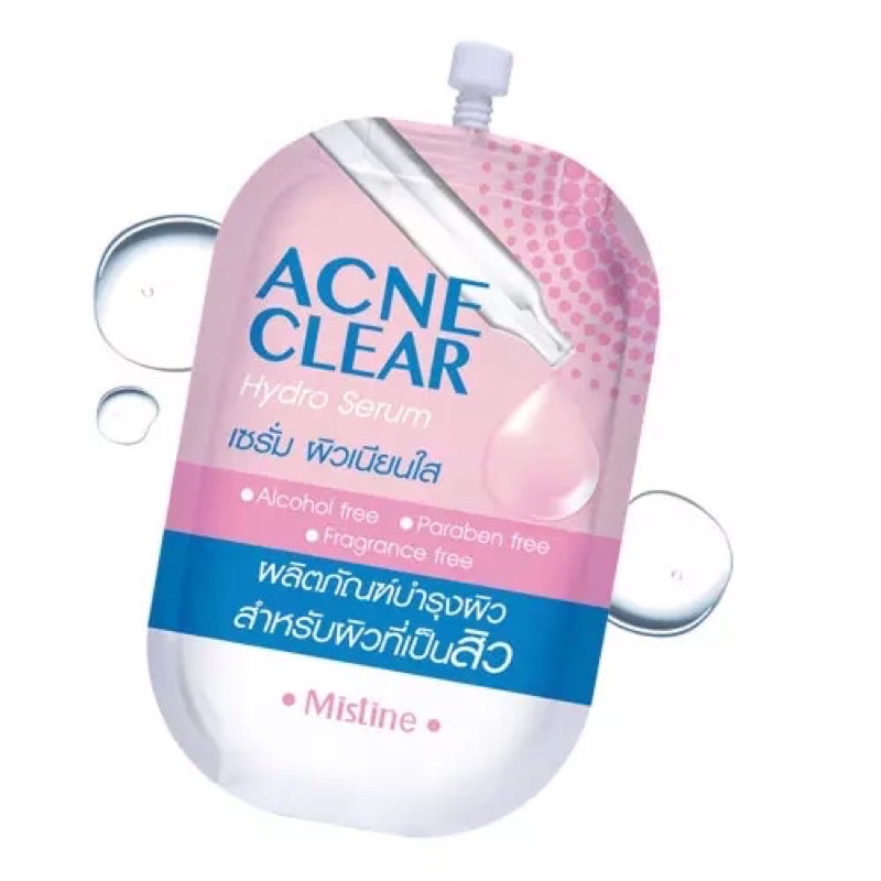มิสทินแอคเน่(ครีมซอง Exp:2027) Mistine Acne clear hydro serum 8 ml.