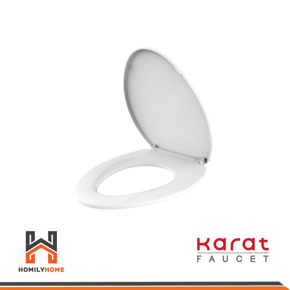 Karat Faucet ฝารองนั่งชักโครก แบบธรรมดา สีขาว รุ่น ECP-02-301-11 กะรัต ฝาชักโครก สุขภัณฑ์ ฝารองนั่ง