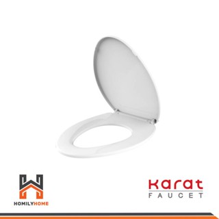 Karat Faucet ฝารองนั่งชักโครก แบบธรรมดา สีขาว รุ่น ECP-02-301-11 กะรัต ฝาชักโครก ฝา สุขภัณฑ์ ฝารองนั่ง