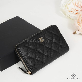 NEW CHANEL ZIPPY WALLET MEDIUM BLACK CAVIAR SHW