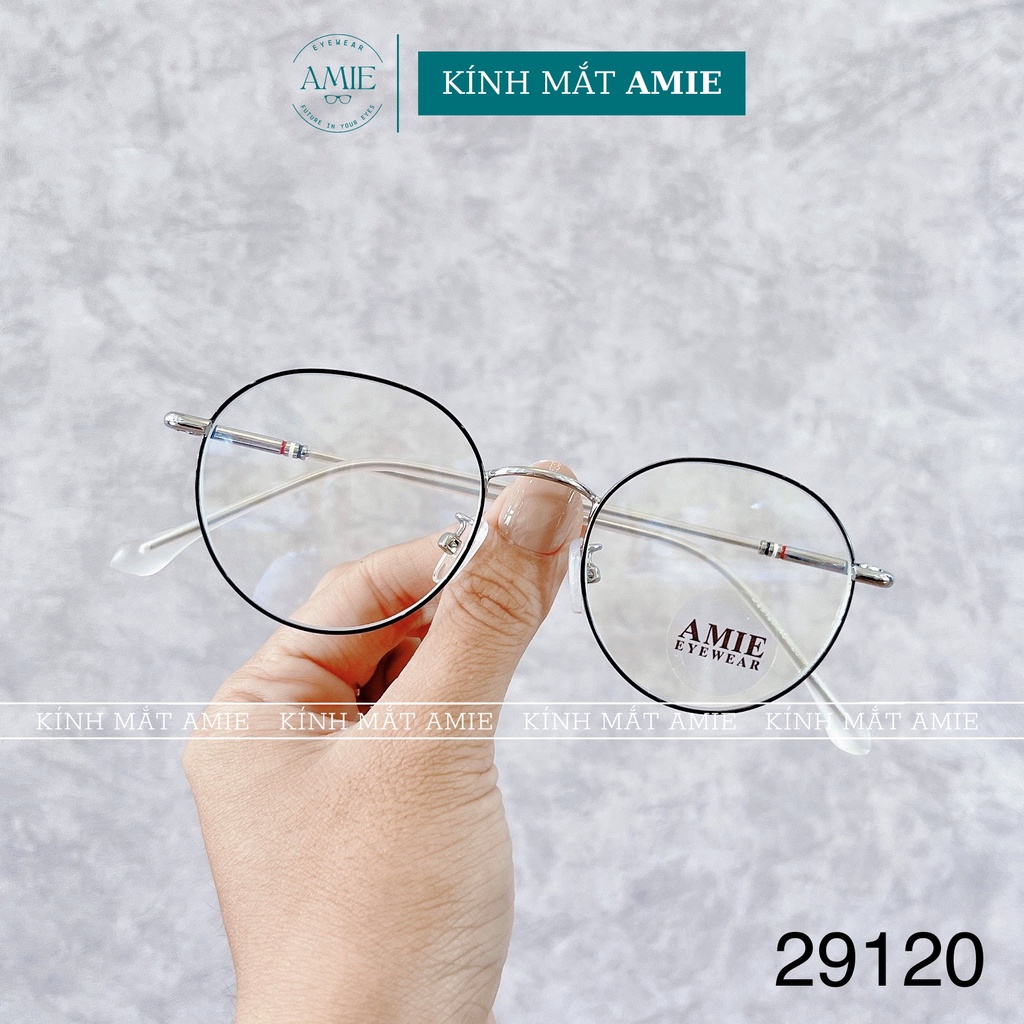 อามี แว่นตา กรอบแว่นตาผู้หญิงตากลม กรอบโลหะบาง สีแฟชั่น 29120