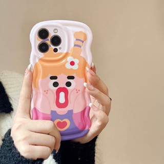 ✨ส่งเชือกเส้นเล็ก✨เคสไอโฟน 14 Pro Max 13 12 11 เคส for iPhone 14พลัส ลายคลื่น น่ารัก พกง่ายๆ การป้องกันการตก Case