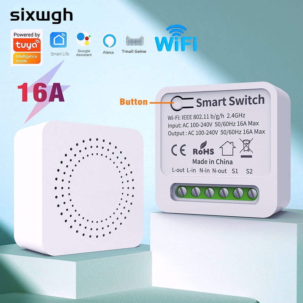 Tuya Wifi switch 16A mini สวิตช์อัจฉริยะรองรับ Smart Life APP รองรับ Alexa Google Home