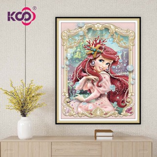 【KS อัพเกรด】ภาพวาดปักเพชร ลายเจ้าหญิงแอเรียล 5D ขนาด 40x50 ซม. DIY สําหรับตกแต่งผนังบ้าน