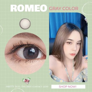 คอนแทคเลนส์ รุ่นใหม่ Romeo ยี่ห้อ Pretty doll มีสี เทา ตาล สายตาปกติ