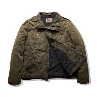 LEVIS Olive Brown Full Zipper Jacket รอบอก 48”