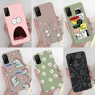 เคสโทรศัพท์ซิลิโคน TPU แบบนิ่ม ผิวด้าน กันกระแทก ลายไดโนเสาร์ และดอกไม้ สําหรับ Xiaomi Mi 10T 10T Pro Mi10T Mi10TPro Mi 10 T Pro