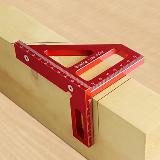 Woodworking Square Protractor Aluminium Alloy Triangle Angle Ruler High Precision Layout Gauge Angle Protractor Gauge Scriber Ruler