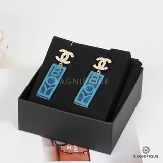 NEW  CHANEL BOY  EARRINGS GOLD CRYSTAL