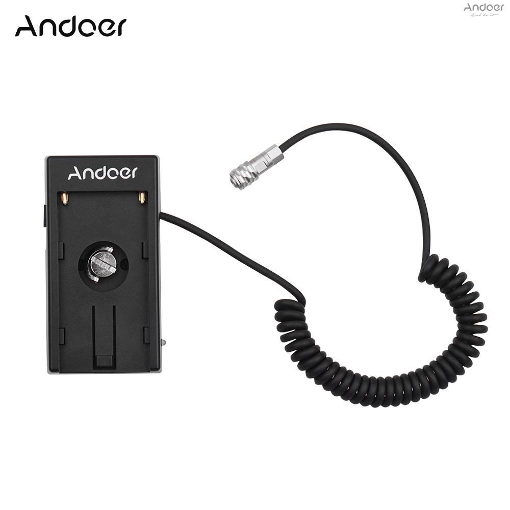 Andoer Blackmagic Cinema Camera BMPCC 4K Power Supply Mount Plate Adapter with Spring Cable for  NP-