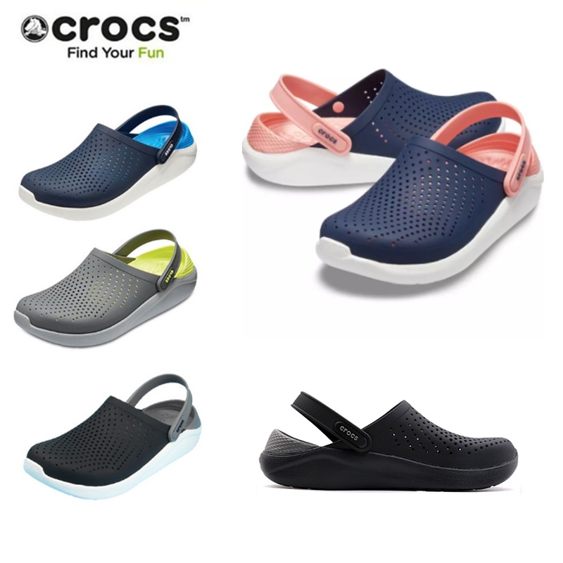 มาใหม่ล่าสุด Crocs Literide 360 Marbled Clog รองเท้าแตะผู้ชายและผู้หญิงรองเท้าแตะแบบสวมกลางแจ้ง