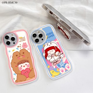 Realme C35 C33 C30 C31 เคสเรียวมี สำหรับ Case Cartoon Cute Girl With Free Holder เคส เคสโทรศัพท์ เคสมือถือ Full Back Cover Soft Cases Shockproof Casing Protective Shell