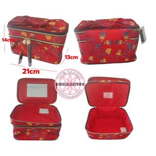 กระเป๋าเครื่องสำอาง 2 ชั้น ESTEE LAUDER Double Layer Scarlet Makeup Bag