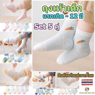 🌈 ถุงเท้าเด็ก ถุงเท้าบาง แรกเกิด-12ปี ถุงเท้าเด็กน่ารัก (5 คู่ / SET พร้อมส่ง) 🌈