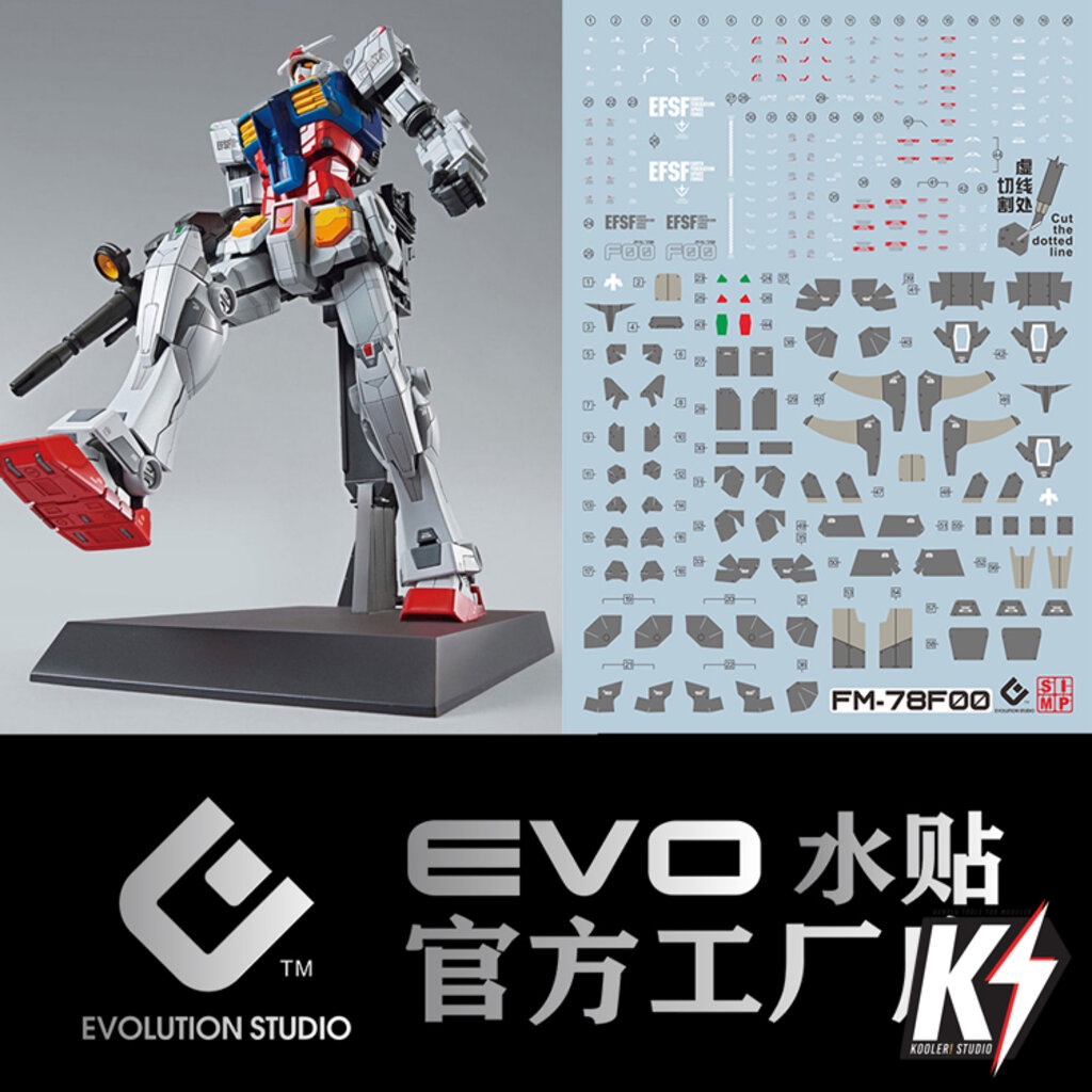 Waterdecal EVO 1/100 RX78F00 Gundam #ดีคอลน้ำสำหรับติดกันพลา