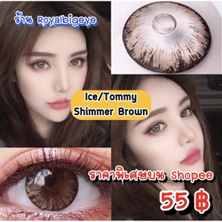 คอนแทคเลนส์ 🎀 Ice/Holla/Tommy/Shimmer Brown 🎀[มีค่าสายตาสั้นถึง 600]💝สีน้ำตาลขนาดบิ๊กอายในกระแสบน Tiktok