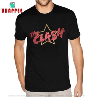 เสื้อยืด ผ้าฝ้าย พิมพ์ลาย The Clash สีดํา สําหรับผู้ชาย D 100